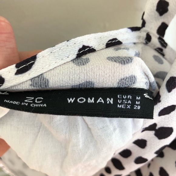 💥HOST PICK💥 Zara Polka Dot Shoulder Tie Ruffle Mini Dress - Picture 10 of 11